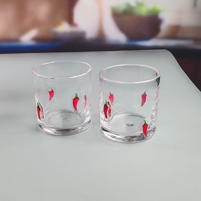 14oz Chili Decorative DOF Glass Heart Shape Water Tumbler Glasses Mexico Rock Glass Cup for Wedding Party Gift