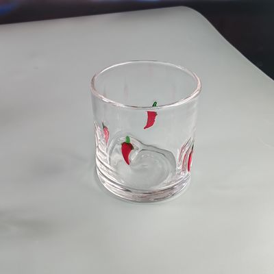 14oz Chili Decorative DOF Glass Heart Shape Water Tumbler Glasses Mexico Rock Glass Cup for Wedding Party Gift