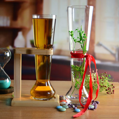 Craft Beer Glasses With Wooden Stand