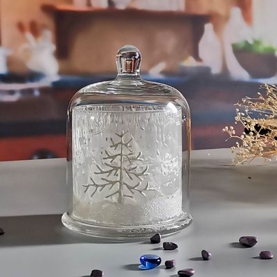 Customized Color Glass Cloche Jar with Bell Dome Glass Lid For Candle Wax