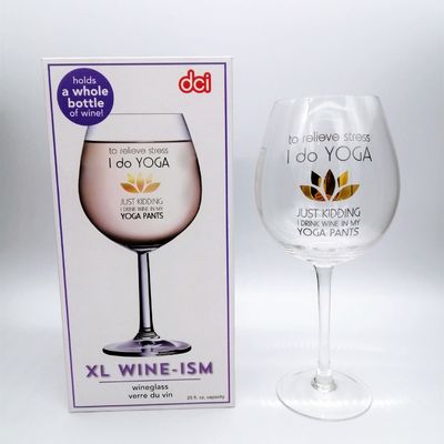 Mouthblown Large Size 750ml Stemed Crystal Wine Glasses , Crystal Red Wine Glasses