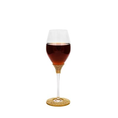 Diamonds Decorated Crystal Wine Glass As Anniversary Gift