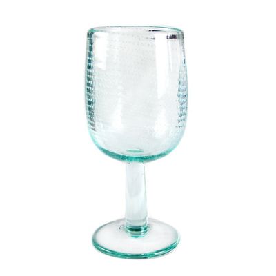Natural Color Thick Wall 11oz Vintage Crystal Goblets With Bubbles