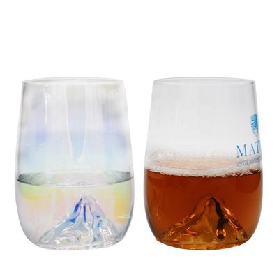 14 Oz Whiskey Glasses With Creative Ice Montain Bottom