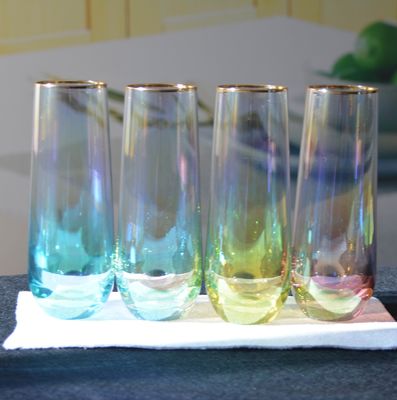 Personalized INS Gradient Color Gold Rim Unique Shot Glass Set