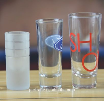 High White Glass Customized Color Logo Tequila Shot Glass , Crystal Shot Glasses