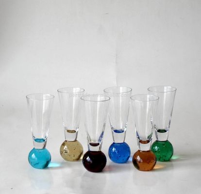 Hand Made 6 Color Ball Bottom Unique Shot Glass Set