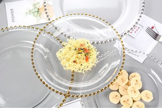 Gold Decorated Glass Charger Plates
