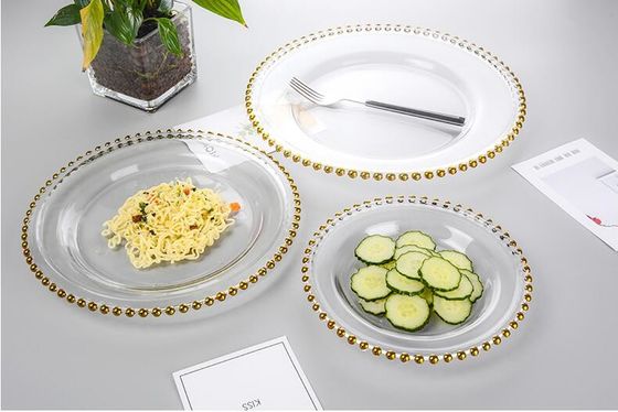 Gold Decorated Glass Charger Plates