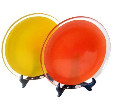 10 Inch Transparent Edge Tinting Color Glass Charger Plates