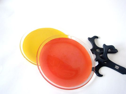 10 Inch Transparent Edge Tinting Color Glass Charger Plates