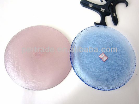 10 Inch Transparent Edge Tinting Color Glass Charger Plates