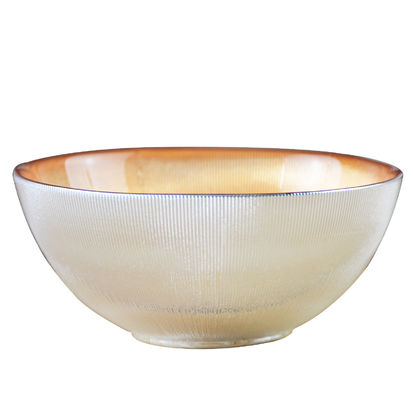 Silver Gold Decorated Glass Charger Plates For Salad Bowl