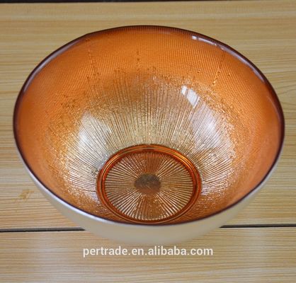 Silver Gold Decorated Glass Charger Plates For Salad Bowl