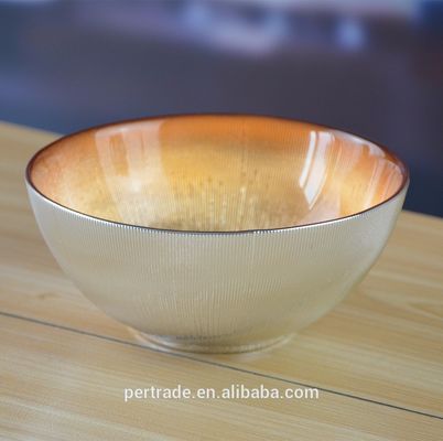 Silver Gold Decorated Glass Charger Plates For Salad Bowl