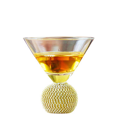 Golden Bottom Crystal Cocktail Glasses