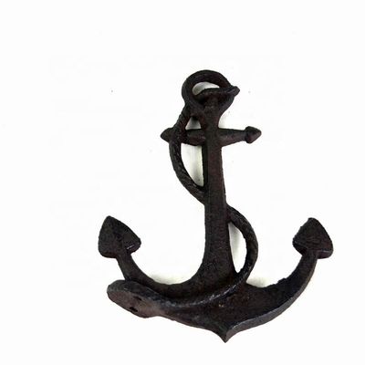 Decorative Anchor Shape Black Iron Coat Hooks Cast Iron Crafts