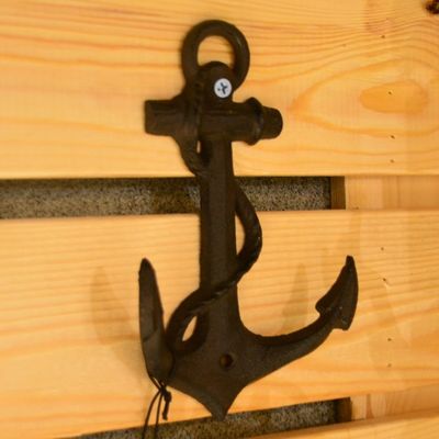 Decorative Anchor Shape Black Iron Coat Hooks Cast Iron Crafts