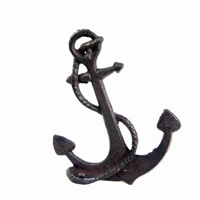 Decorative Anchor Shape Black Iron Coat Hooks Cast Iron Crafts