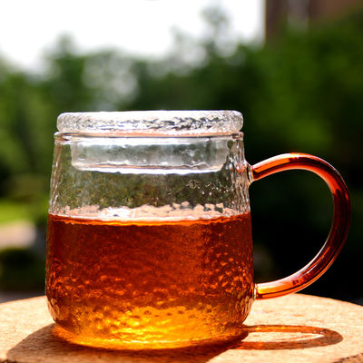 Handmade Glass Tea Mug With Embossed pattern High Borosilicate GlassTea Cup Tumbler Drinking Glasses