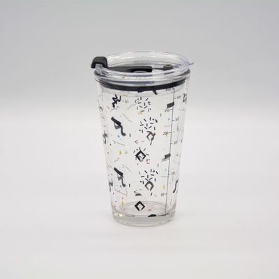 Decorated Pint Ice Tea Glass Cup With Lid And Silicate Straw Cocktail Tumbler Drinking Glasses