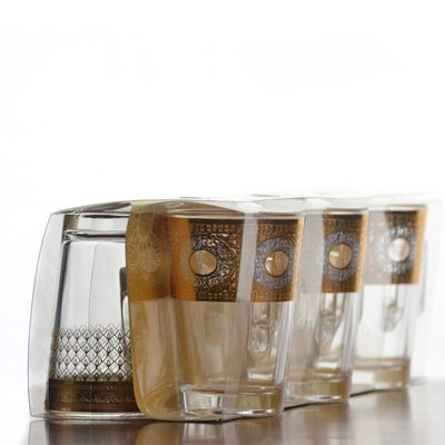 Golden Decorated Gold Decal Tumbler Drinking Glasses