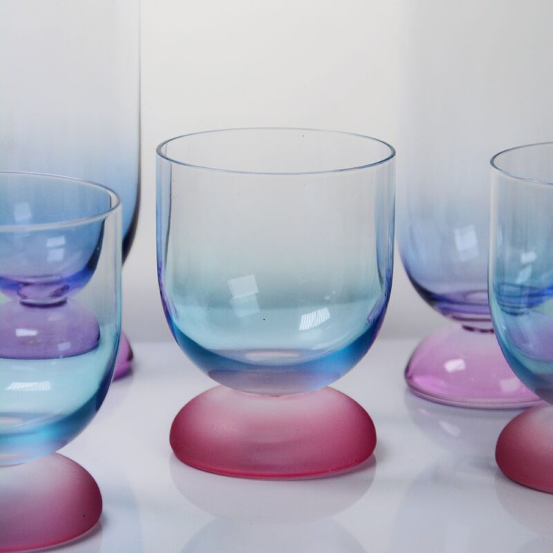 qualidade Copo de vidro de vinho de cristal soprado à mão com base congelada de gradiente de duas cores e capacidade de 300 ml para cocktail de vinho e decoração doméstica fábrica
