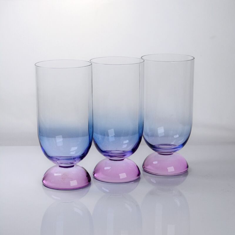 qualidade Handblown Crystal Wine Glass Goblet with Two-color Gradient and Frosted Base for 400ml Wine Cocktail & Home Decor fábrica