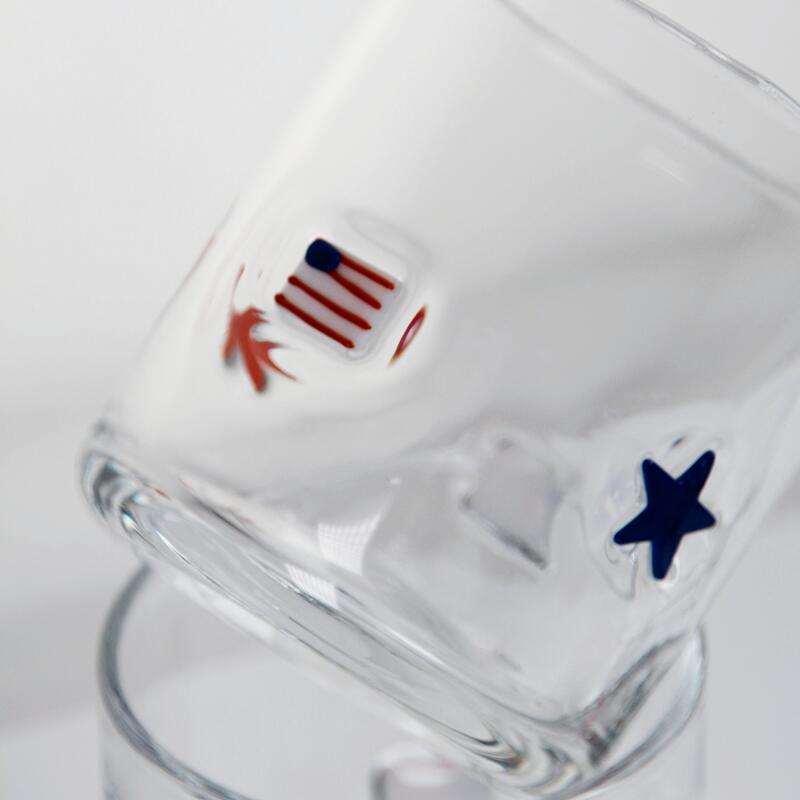 qualidade Ícone de Vidro Patriótico Soprado à Mão com Capacidade de 400ml - Copo Transparente para Whisky e Coquetéis fábrica