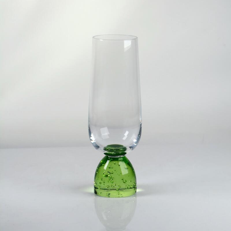qualidade Copo de vidro de cristal de base de bolhas feito à mão com vidro de cristal livre de chumbo para jantar elegante fábrica