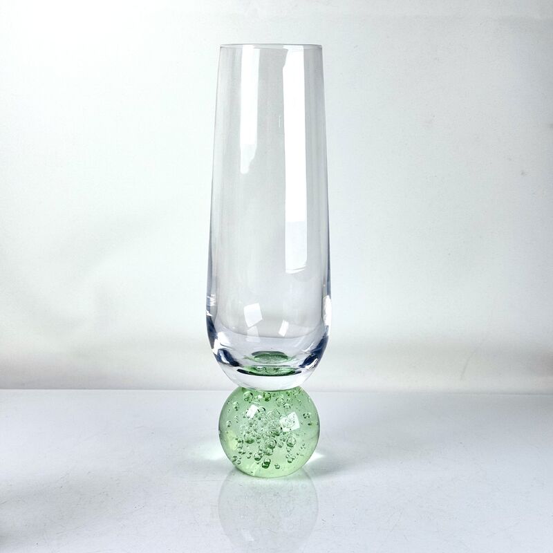 qualidade Conjunto de 2 taças de champanhe sopradas à mão, base de esfera de bolha verde, flautas sem haste modernas para vinho espumante, prosecco, decoração de casa fábrica