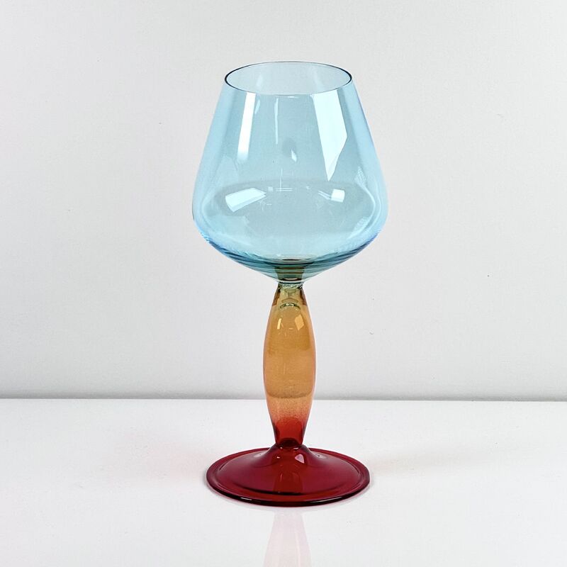 Qualidade Hand-Blown Gradient Color Borosilicate Wine Glasses, Multi-Color Artistic Stem Goblets for Wine, Cocktail, Home Bar & Party Decor fábrica