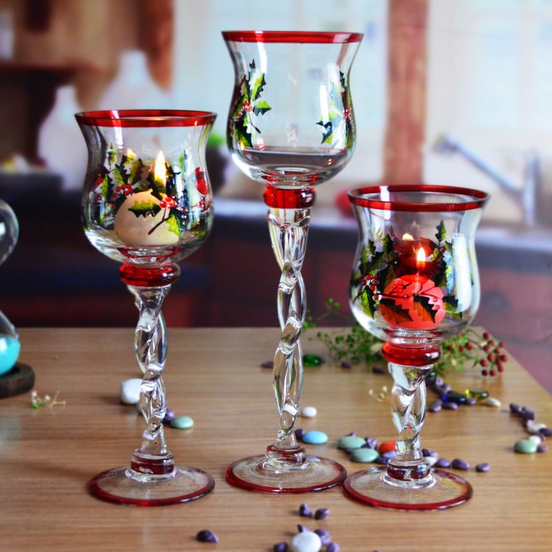 Glass Candle Holders For Christmas