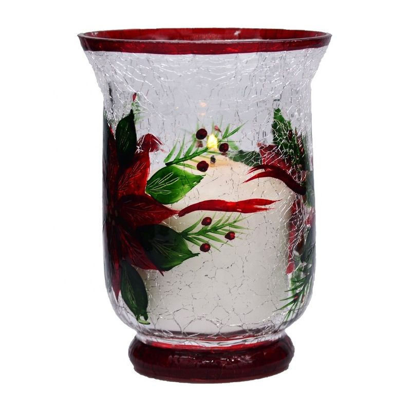 Ice Crack Classic American Glass Hurricane Candle Holder