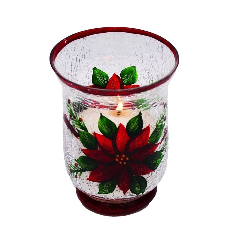 qualidade Ice Crack Clássico American Glass Hurricane Candlestick Holder fábrica