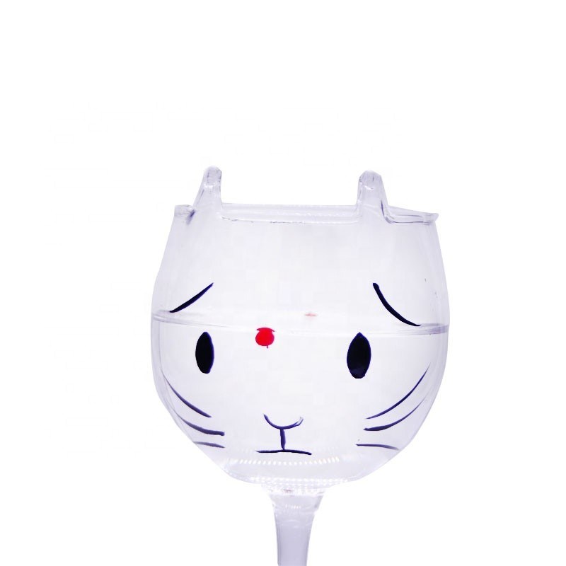 qualidade Copo de vinho em forma de gato de 400 ml Balão de cristal de 14 oz fábrica