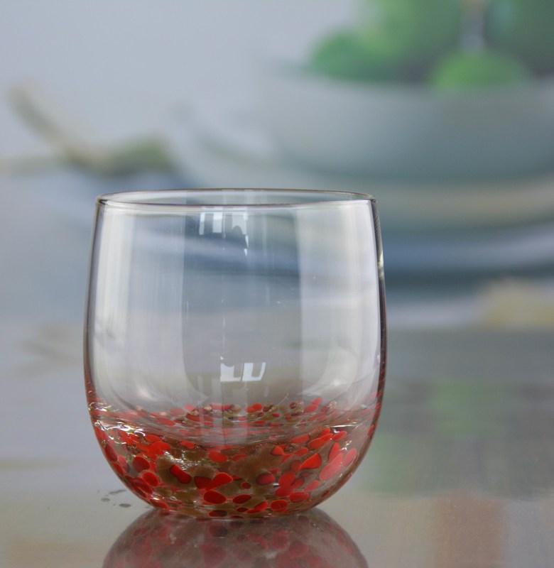 qualidade Vidro de fundo de pedra de ouro SGS 300 ml vidro de uísque feito à mão fábrica