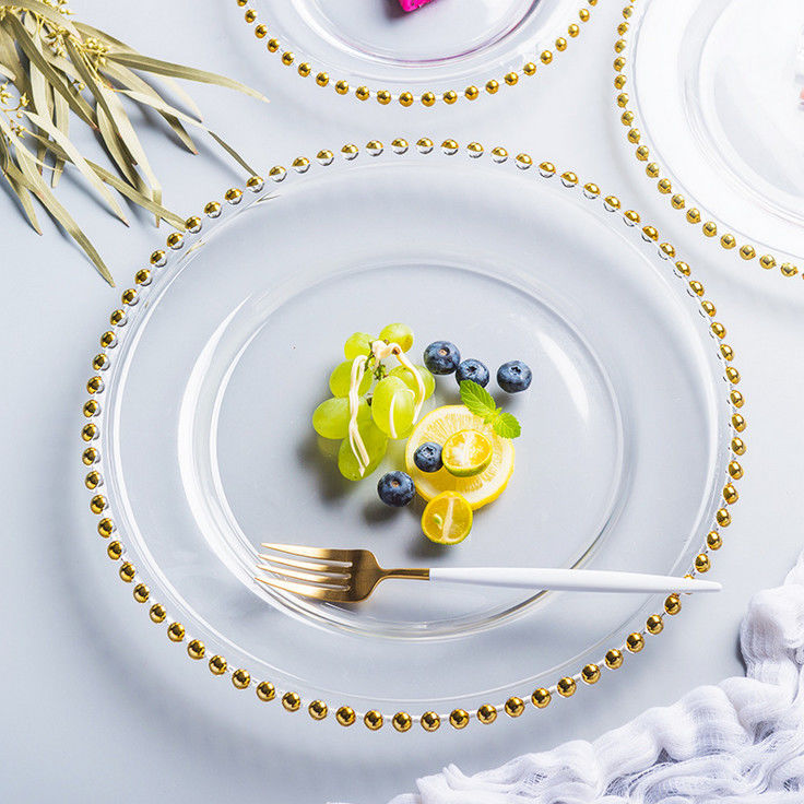 Gold Decorated Glass Charger Plates