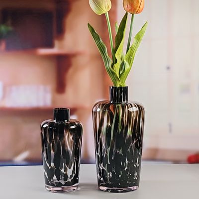 qualidade Vaso de vidro de âmbar feito à mão Vaso único moderno para mesa Central Vaso de flores decorativas para casamento do escritório doméstico (tamanho S) fábrica