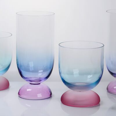 qualidade Copo de vidro de vinho de cristal soprado à mão com base congelada de gradiente de duas cores e capacidade de 300 ml para cocktail de vinho e decoração doméstica fábrica