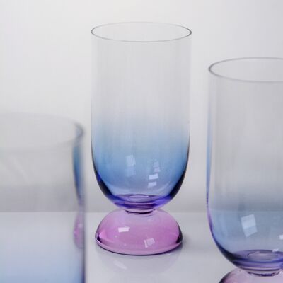 qualidade Handblown Crystal Wine Glass Goblet with Two-color Gradient and Frosted Base for 400ml Wine Cocktail & Home Decor fábrica