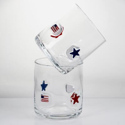 qualidade Ícone de Vidro Patriótico Soprado à Mão com Capacidade de 400ml - Copo Transparente para Whisky e Coquetéis fábrica