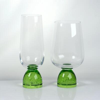 qualidade Copo de vidro de cristal de base de bolhas feito à mão com vidro de cristal livre de chumbo para jantar elegante fábrica