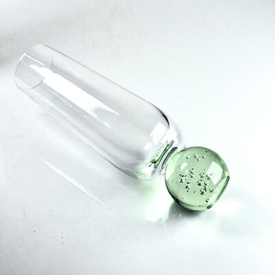 qualidade Conjunto de 2 taças de champanhe sopradas à mão, base de esfera de bolha verde, flautas sem haste modernas para vinho espumante, prosecco, decoração de casa fábrica