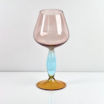 Qualidade Hand-Blown Gradient Color Borosilicate Wine Glasses, Multi-Color Artistic Stem Goblets for Wine, Cocktail, Home Bar & Party Decor fábrica