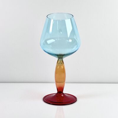 Qualidade Hand-Blown Gradient Color Borosilicate Wine Glasses, Multi-Color Artistic Stem Goblets for Wine, Cocktail, Home Bar & Party Decor fábrica
