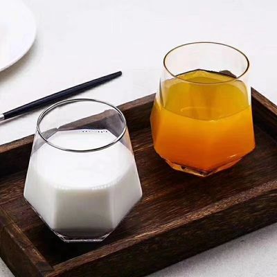 qualidade Diamante Geométrico Borda de Ouro Cristal de Vidro Tumblers, Copo de Bebida de Vidro fábrica