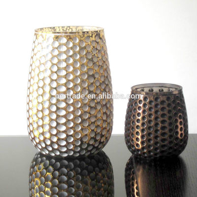 qualidade 3 tamanho Candeeiros de vidro de cor prateada em forma de ovo fábrica