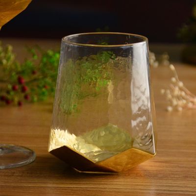 qualidade Customize vidro de vinho de cristal decorado com folha de ouro sem caule fábrica