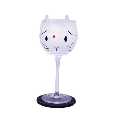 qualidade Copo de vinho em forma de gato de 400 ml Balão de cristal de 14 oz fábrica